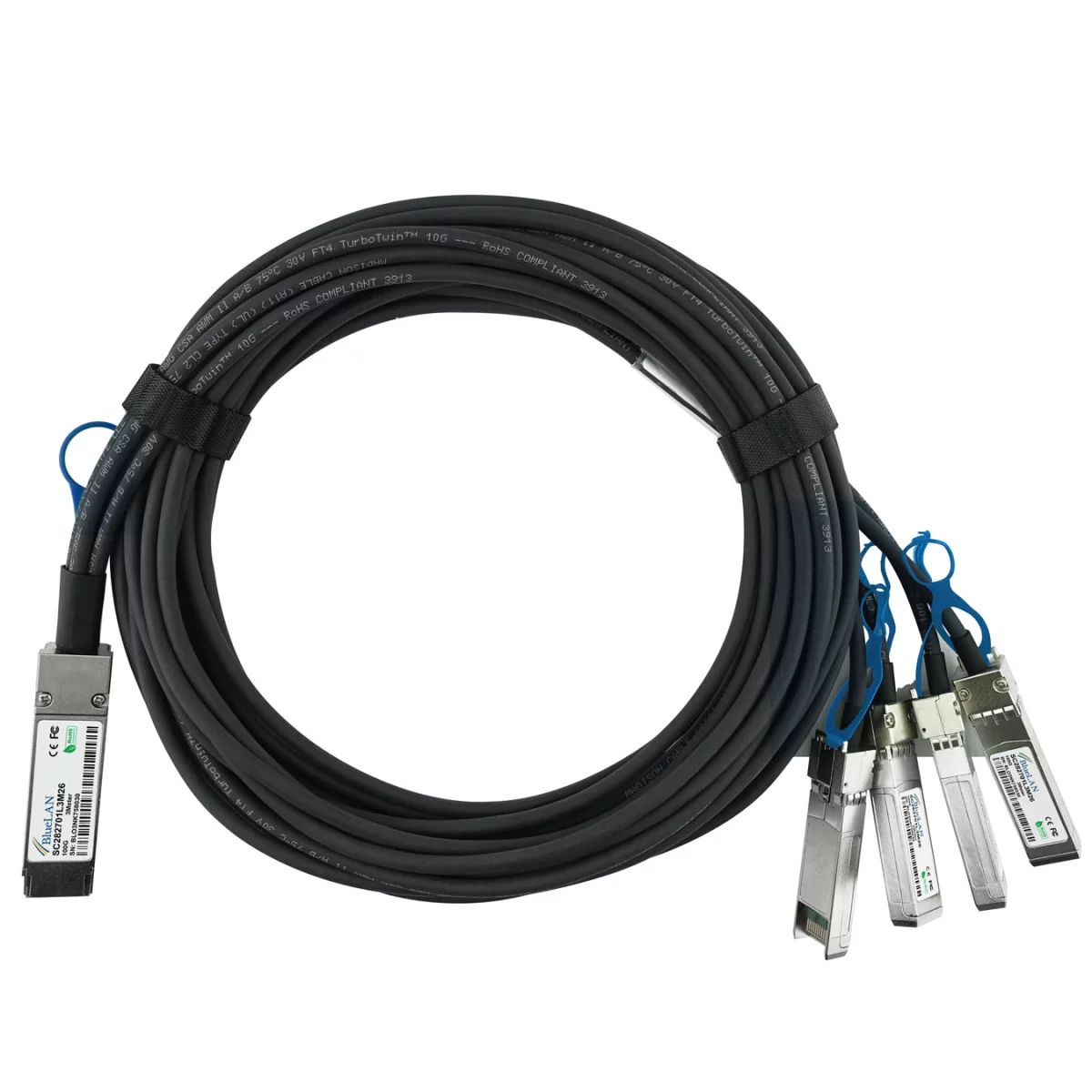 Blueoptics Dem-Cb100q28-4S28-50Cm Kompatibel Bluelan Qsfp28 Dac Sc282701l1m26 (Dem-Cb100q28-4S28-50Cm-Bl)