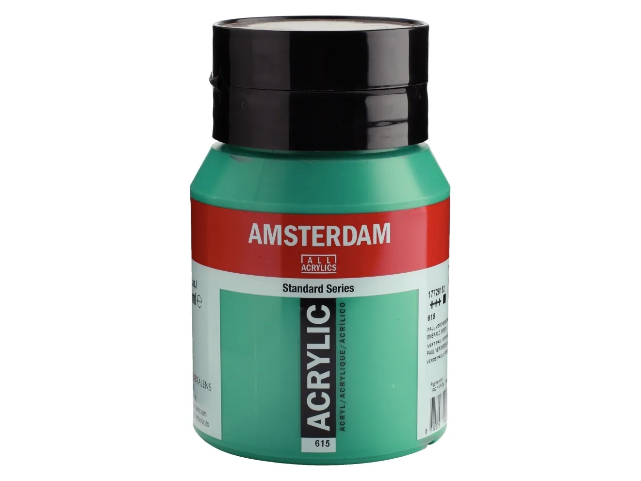 Amsterdam Standard Series Akrylglas 500 ml Smaragdgrön 615 | Skola & Hobby - Konstmaterial - Akryl & Akvareller | GameStuff
