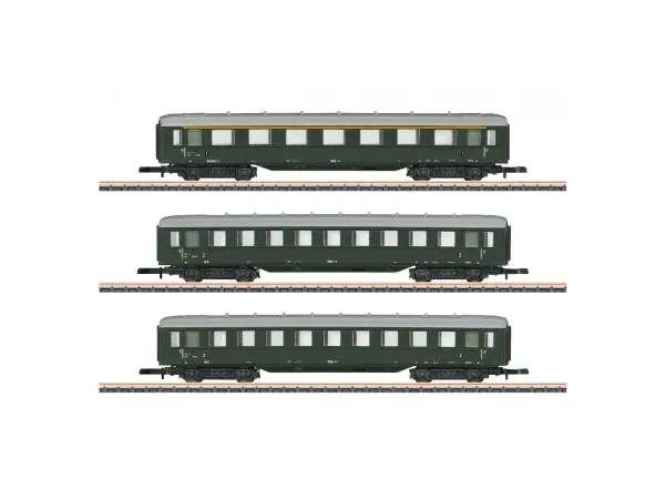 Märklin ÖBB Skirted Car Set, Jernbanemodel, Monteringssæt, Z (1:220), 3 Austrian Federal Railways (ÖBB) express train cars, Dreng/Pige, Mørkegrøn, Grå