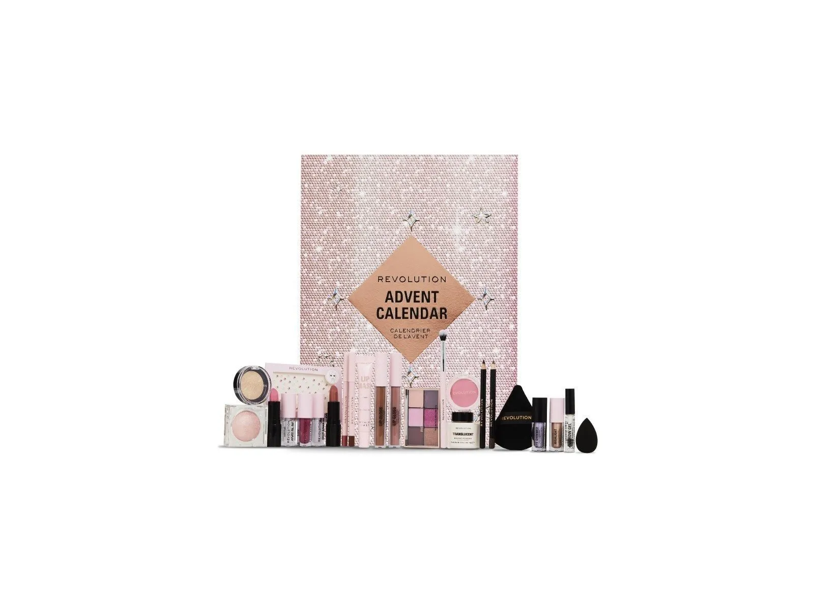 Revolution Beauty 24-Piece Holiday Beauty Advent Calendar Makeup Gift Set with Lip Gloss Nourishing Lip Masks Brushes Brow Gel Vegan Cruelty-Free | Smink - Sminktillbehör - Sminkborstar & penslar | GameStuff