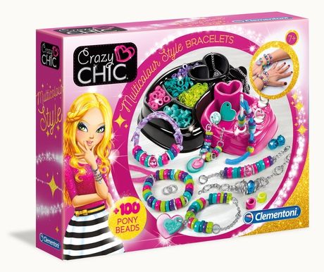Clementoni Crazy Chic, Armbänder-Bastelset Für Kinder, 7 Jahr(E), Gemischte Farben, 100 Stück(E)