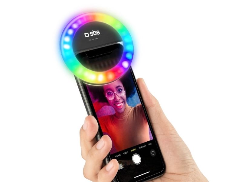 SBS Selfie Ring Light Multicolor, Selfie Stick, Schwarz - Image 3