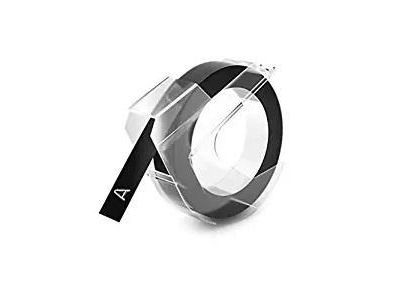 Dymo Original Prägeband | 3D Weiß Auf Schwarz | 9 Mm X 3 M | Selbstklebendes Kunststoff Etikettenband | Für Junior & Omega Beschriftungsgerät | 1 Stü