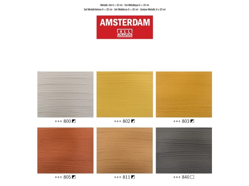 Amsterdam Standard Series acrylic paint metallic set | 6 x