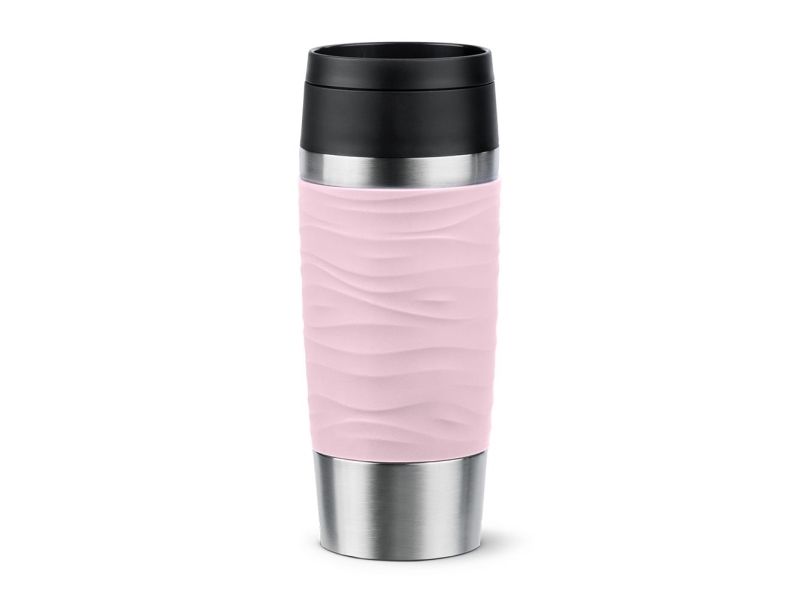 EMSA Travel Mug Waves, Lyserød, Rustfrit stål, Silikone, Rustfrit stål, Polypropylen (PP), 36 ml, 8,3 cm, 200 mm