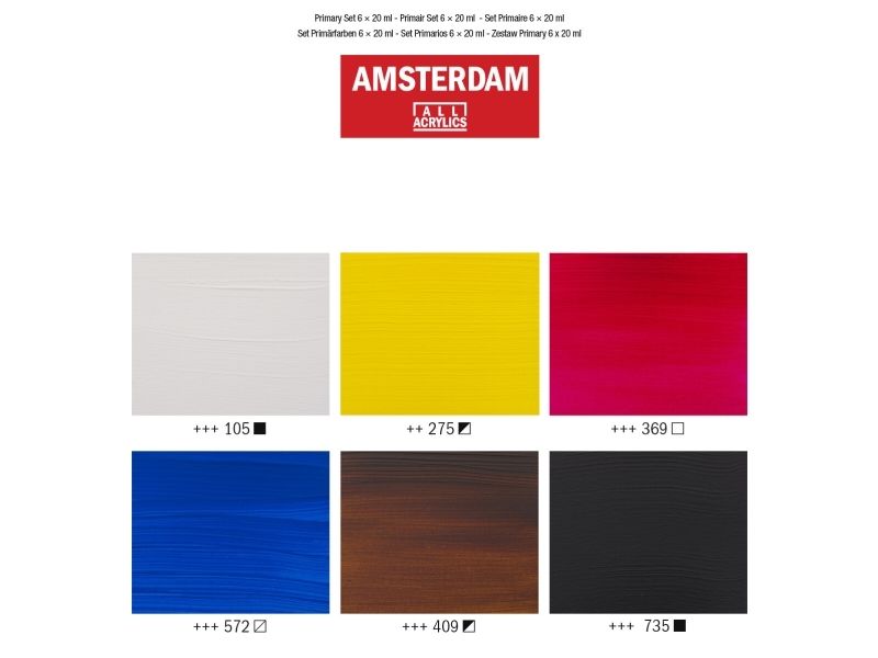 Amsterdam Standard Series Acrylic Paint Primary Set | 6 X