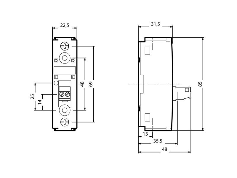 Solid-State 3Rf2 1F 30A 24-230V 24Vdc