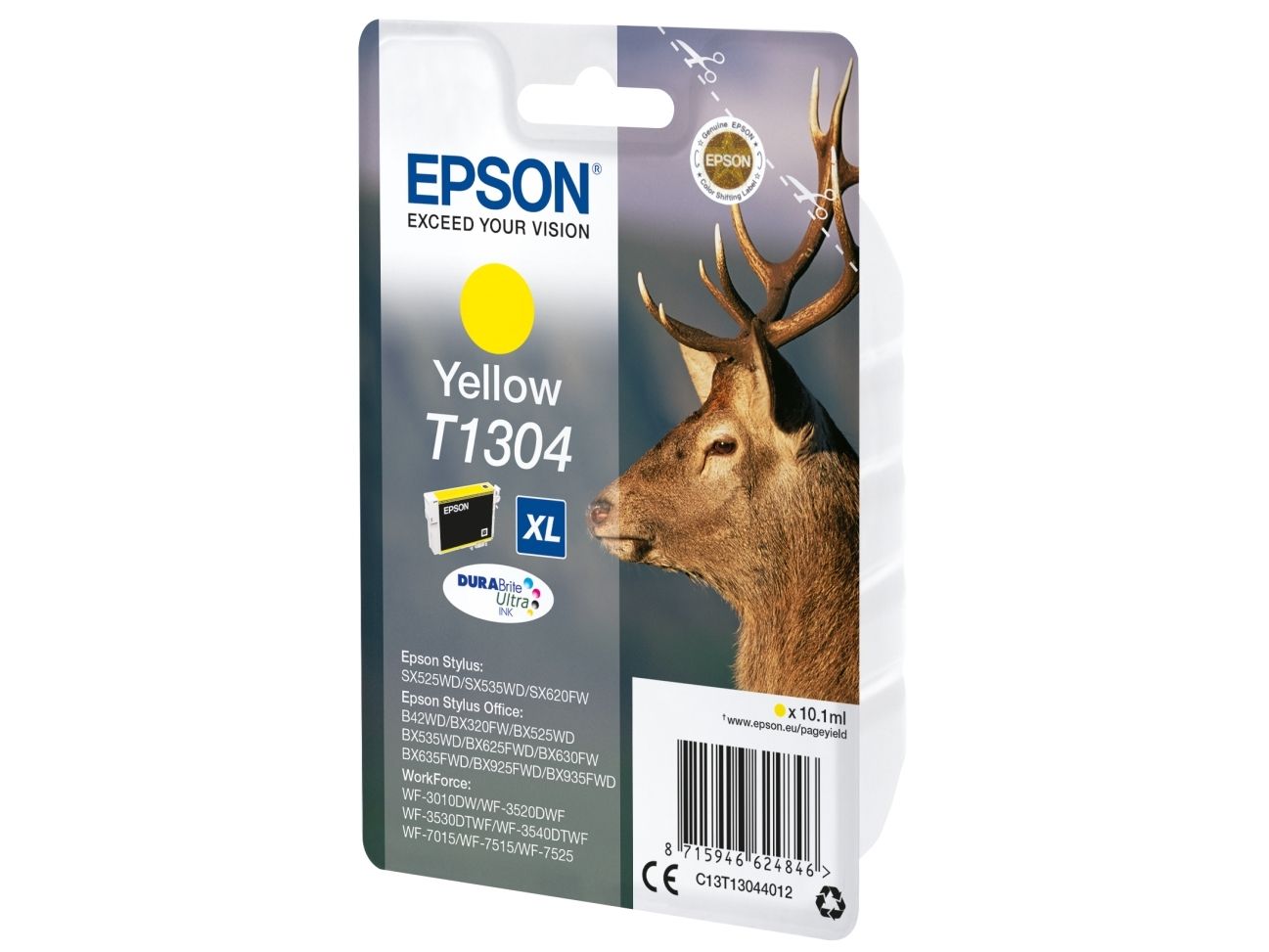 Epson T1304 - 10.1 ml - gul - original - blister - bläckpatron - för Stylus Office BX630, BX635, BX935 WorkForce WF-3010, 3520, 3530, 3540, 7015, 7515, 7525