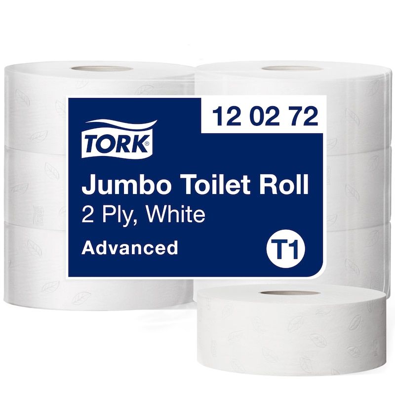 Tork 120272 Advanced Midi Jumbo toiletpapir 6 ruller 360 meter T1 | Jumbo toiletpapir | DISCOUNT | Genbrugsfibre