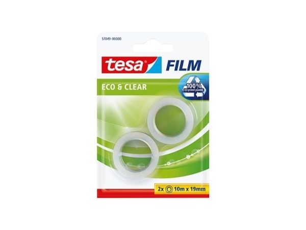 Tesafilm Eco&Clear Rolle 10M 19Mm - Mit 2 Rollen