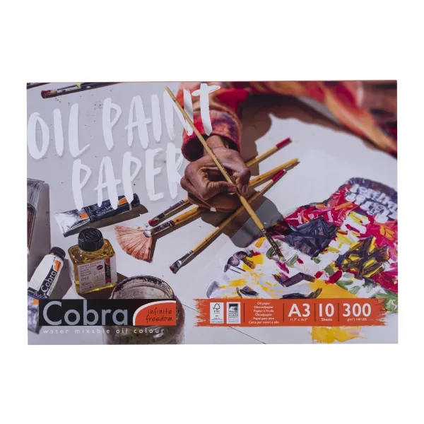 Cobra Oil colour paper block 42 x 29.7 cm (A3), 300 g, 10 sheets | Papper & Emballage - Specialpapper - Design / grafiskt papper | GameStuff
