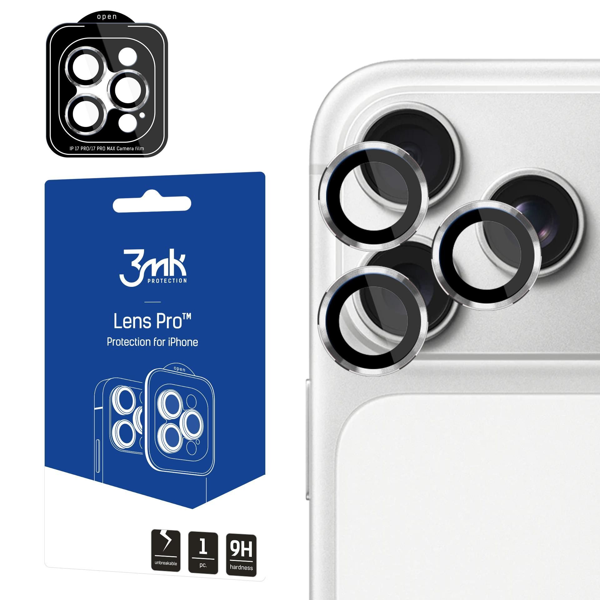 3Mk 5903108664257, Linsenschutz, Silber, Gehärtetes Glas, Apple, Iphone 17 Pro Max, Iphone 17 Pro, Kratzfest