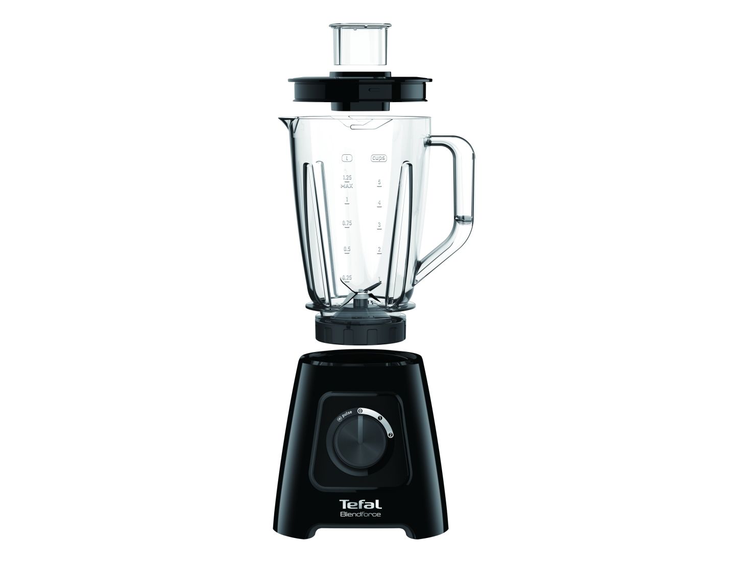 Tefal Blender Bl420838 Blendforce Tabletop, 600 W, Jar Material Plastic, Jar Capacity 1.25 L, Ice Crushing, Black