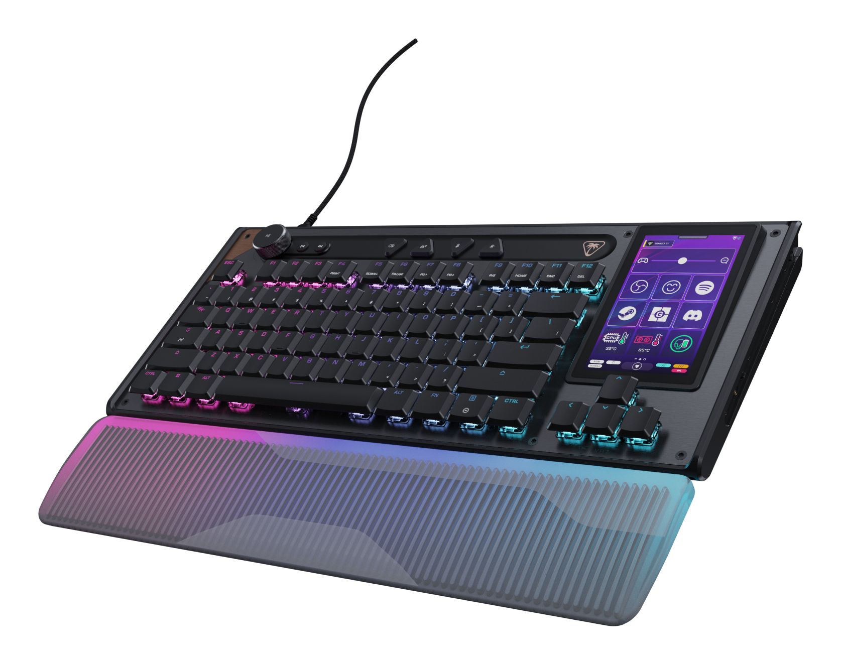 Turtle Beach Command Series KB7, Ledningsført, USB, Magnetisk tastkontakt, QWERTZ, RGB LED, Sort, Grå