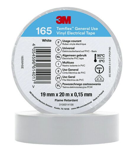 3mTM temflexTM el vinyltape 165 grå 19 mm x 20 m 100 rl/pk