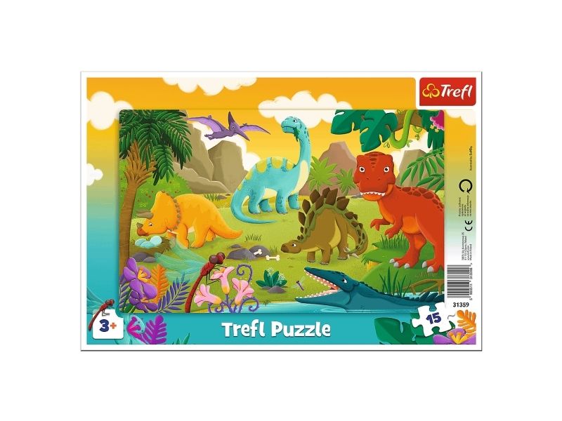 Trefl Puzzle 15El Frames Dinosaurs 31359 Trefl