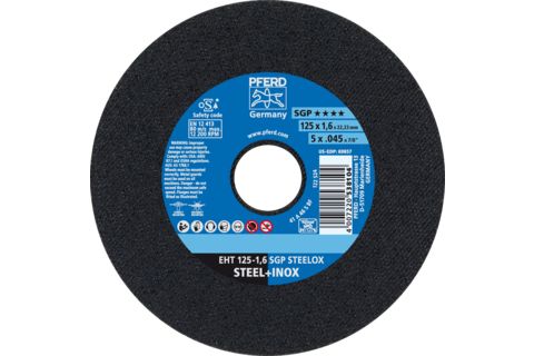 PFERD 61331420, Skæreskive, Rustfrit stål, Stål, 12,5 cm, Alle mærker, Fladcenter, 2,22 cm