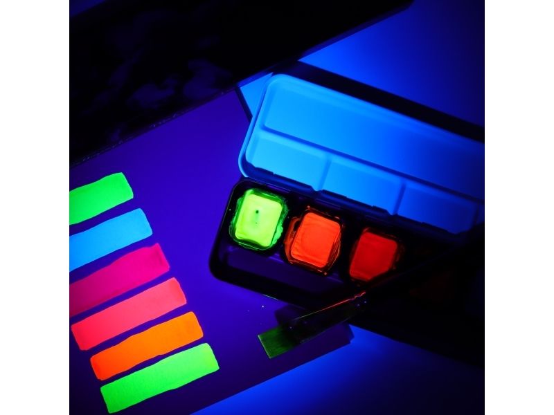 FINETEC® Premium vattenfärgsset Neon 6 färger | Skola & Hobby - Konstmaterial - Akvareller och vattenfärger | GameStuff