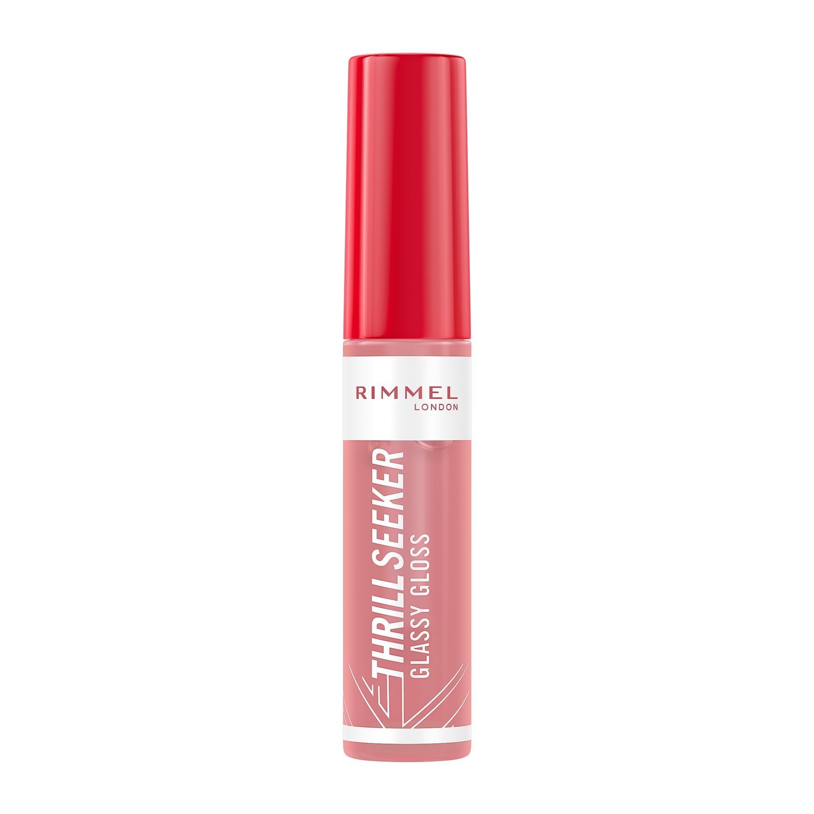 Rimmel Thrill Seeker Glassy Gloss, Lyserød, Sprinkled Sugar, Fugte, Plejende, Væske, Glans, Glimmer, Flaske