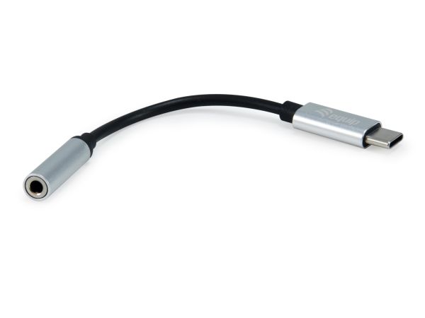 Equip Usb-C 3,5Mm Kopfhörer Dac Adapter, 0,15 M, Usb-C, 3,5 Mm, Schwarz, Silber, Stecker, Buchse