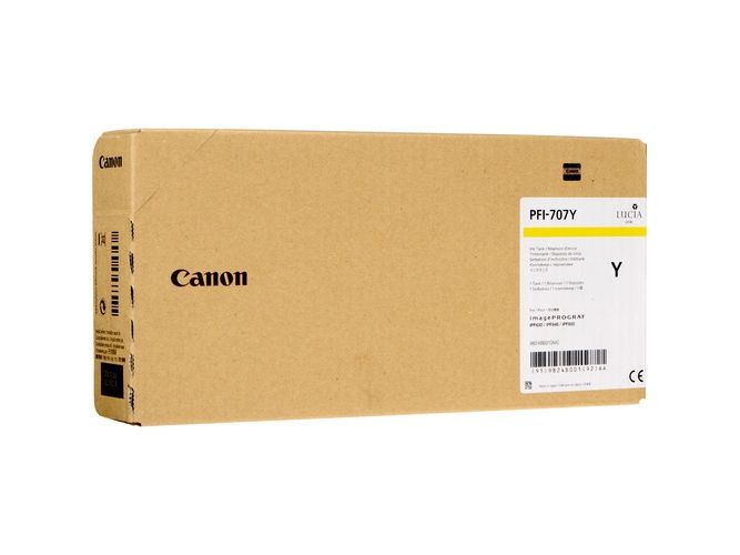 Canon Pfi-707 Y - 700 Ml - Gul - Original - Blækbeholder - For Imageprograf Ipf830, Ipf830 Mfp M40, Ipf840, Ipf840 Mfp M40, Ipf850, Ipf850 Mfp M40