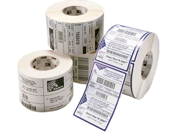 Zebra Z-Select 2000T - Mat - permanent akryllisk klæbemiddel - belagt - perforeret - 57 x 19 mm 31980 etikette(r) (4 rulle(r) x 7995) etiketter
