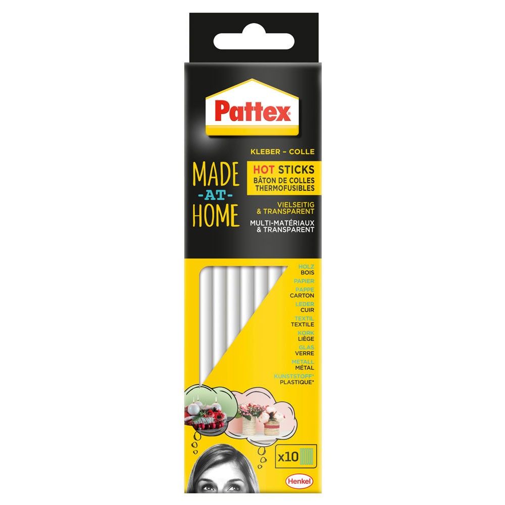 Limstifter til limpistol Pattex Hot Sticks transparent - 10 stk. x 20 g