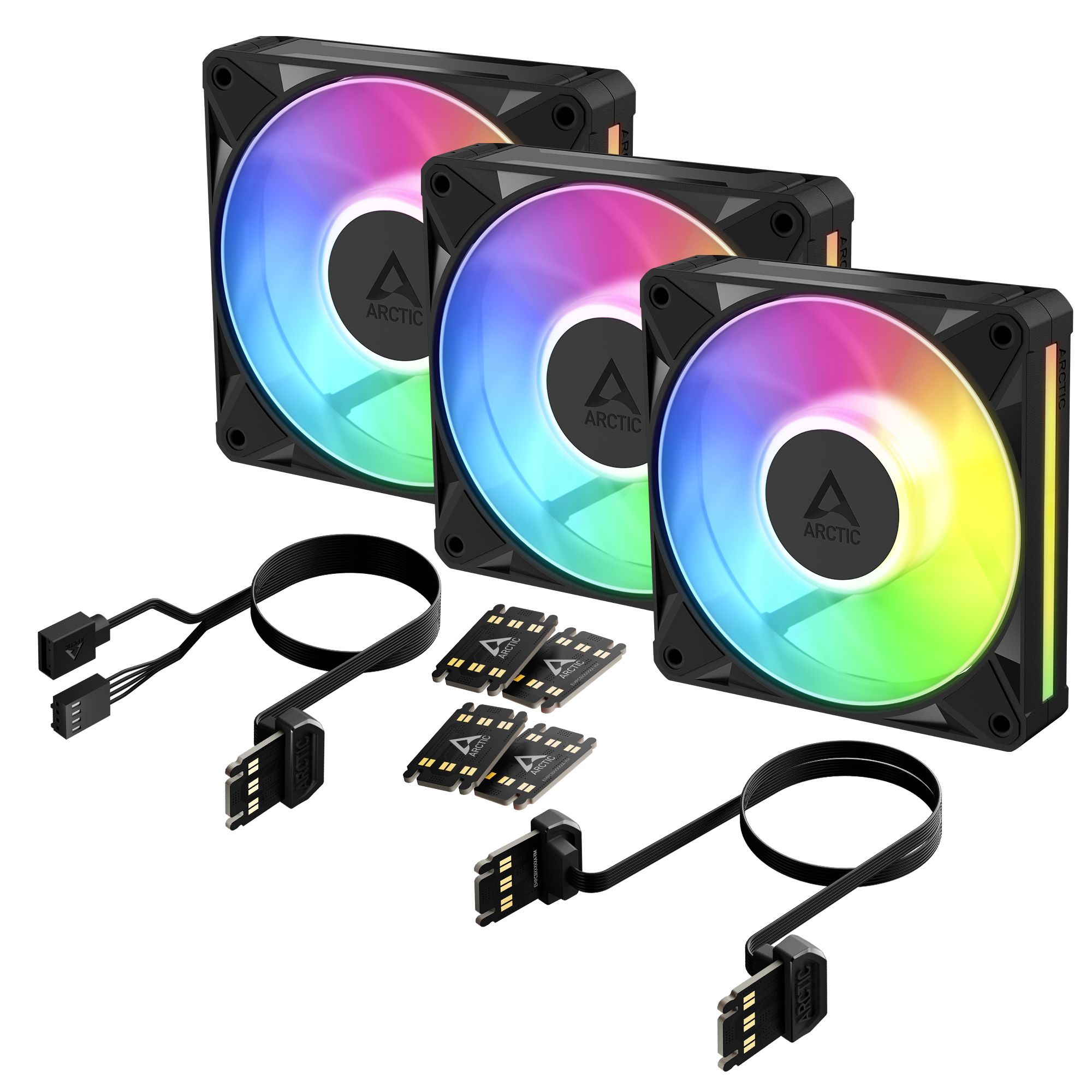 ARCTIC BioniX P12 A-RGB, fläkt, 12 cm, 450 rpm, 3000 rpm, 129 m³/t, Sort