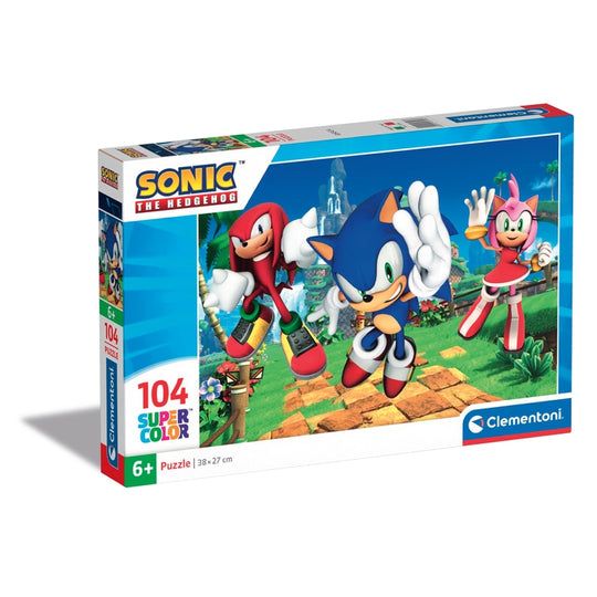 Clementoni - 27256 - Supercolor Puzzle - Sonic - Puzzle 104 Teile Ab 6 Jahren, Buntes Kinderpuzzle Mit Besonderer Leuchtkraft & Farbintensität, Geschicklichkeitsspiel Für Kinder - Bild 3
