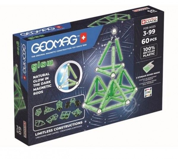 Geomag Glow Recycled, Neodym-Magnet-Spielzeug, 3 Jahr(E), Grün, 60 Stück(E)
