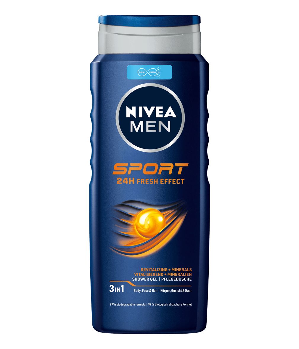 NIVEA Men Sport Shower Gel for Face, Body, and Hair 500ml