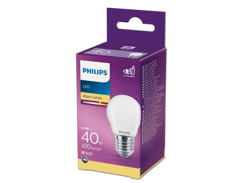 Philips Led Filament Candle Frosted 40W P45 E27 2700K 470 Lm 15000 H