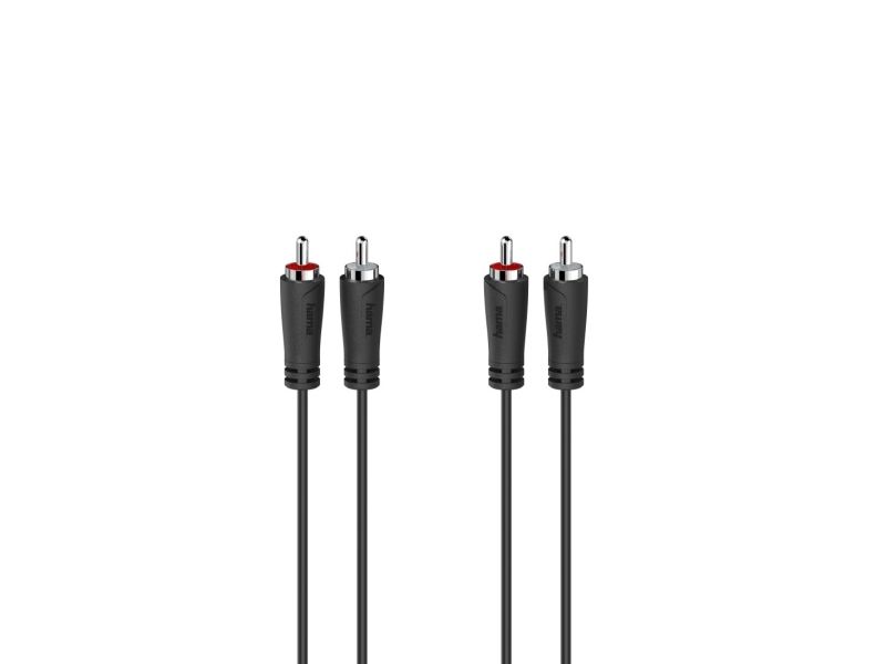 Hama 00205093, 2 x RCA, Hanstik, 2 x RCA, Hanstik, 5 m, Sort