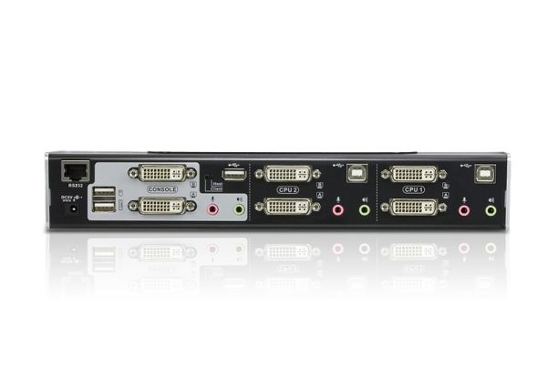 Aten Usb Dvi Dual View Kvmp Switch Cs1642a - Kvm / Audio / Usb Switch - 2 X Kvm / Audio / Usb - 1 Lokalbruger - Desktop