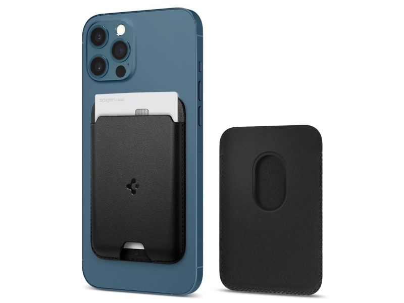 Spigen Amp02284, Kortholder, Sort, Pu-Læder, Apple, Iphone 14 / 14 Plus / 14 Pro / 14 Pro Max (2022) Iphone 13 Mini / 13 / 13 Pro / 13 Pro Max (2021)