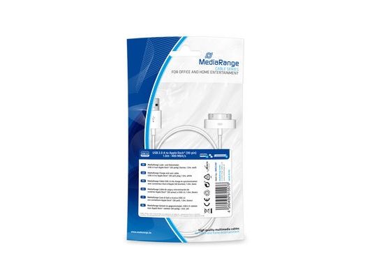 Mediarange Mrcs181, Hvid, Usb A, Apple 30-Pin, 1 M, Hanstik, Hanstik