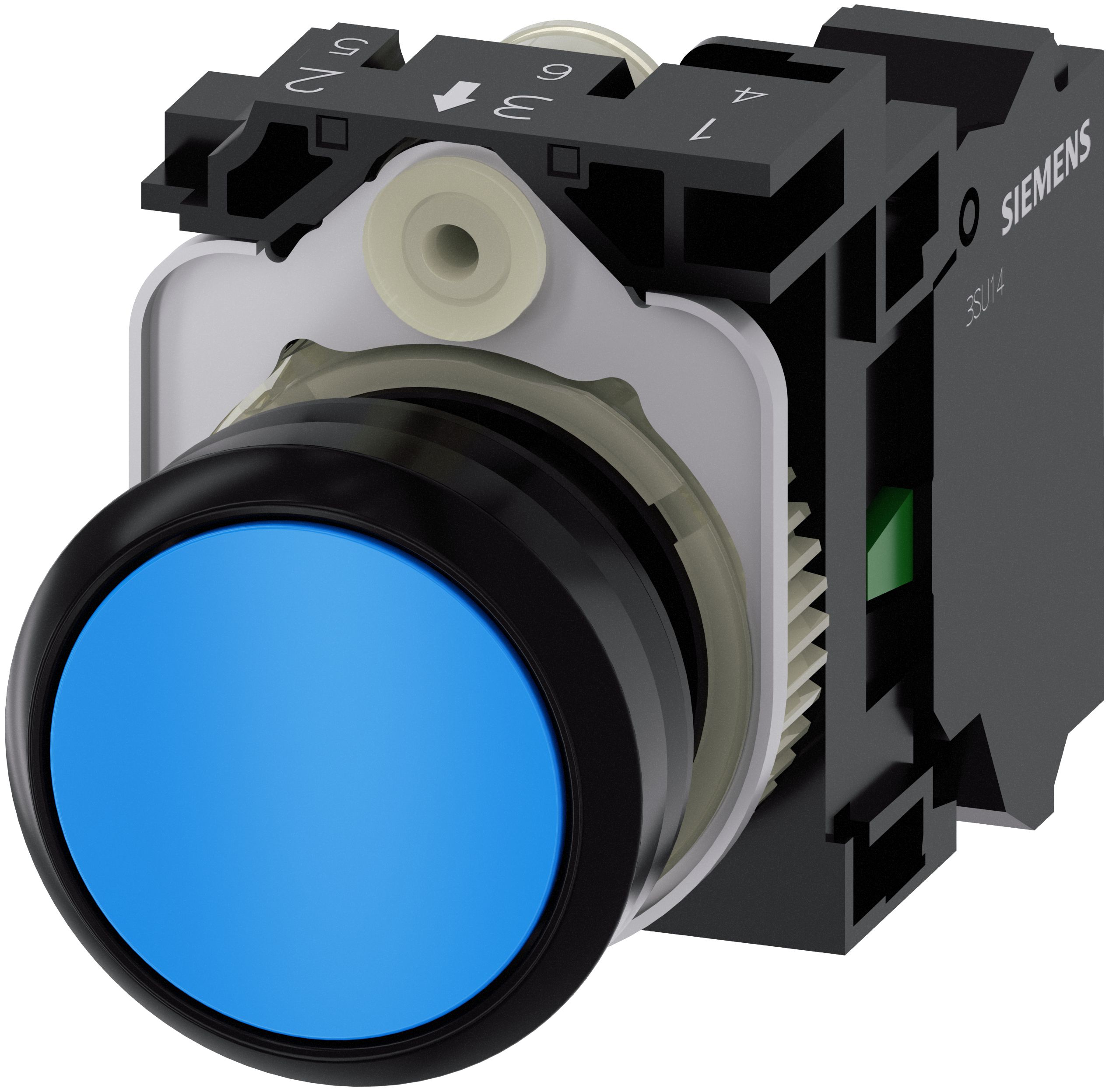 Siemens 3SU1100-0AB50-3BA03SU11000AB503BA0 Trykknap, 22 mm, rund, IP67, IP69K, 2,23 cm, 60 mm, 100 mm, 30 mm, 50 g