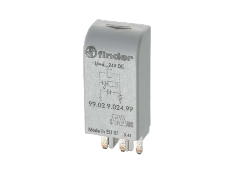 Finder Steckmodul Mit Led, Mit Freilaufdiode 99.02.9.024.99 Lichtfarbe: Grün Passend Zu Modell: Finder 90.02, Finder 90.03, Finder 92.03, Finder 94.0