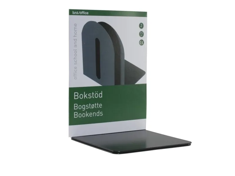 Bokstöd i metall 15x15cm svart, 2 st. | Kontorsmaterial - Kontorstillbehör - Övriga | GameStuff