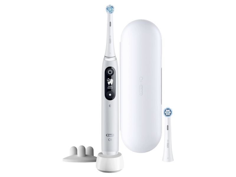 Oral-B Io Series 6 Elektrische Zahnbürste, Zusätzlicher Bürstenkopf, Opalgrau