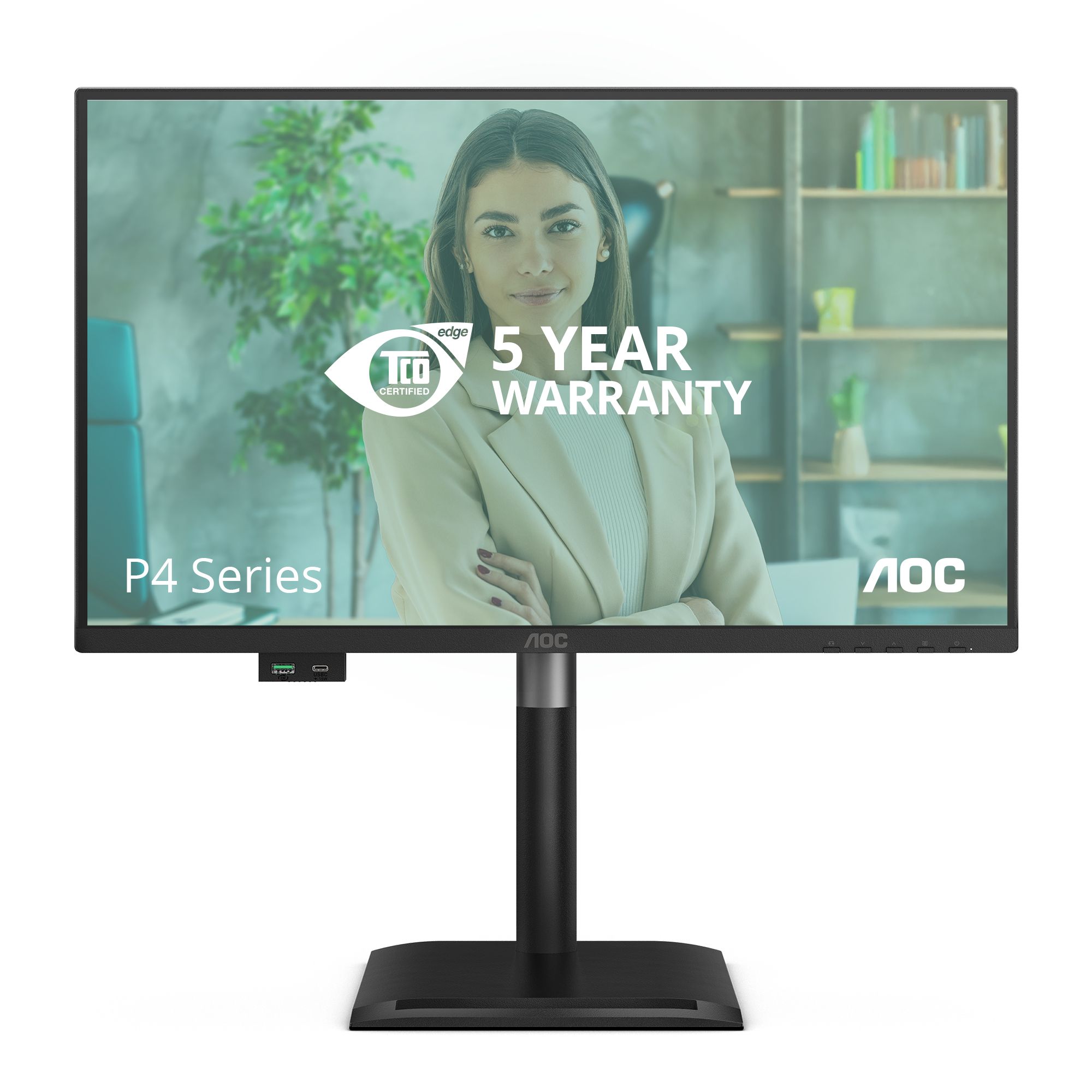 Aoc 24P4u, 60,5 Cm (23.8"), 1920 X 1080 Pixel, Fuld Hd, 4 Ms, Sort
