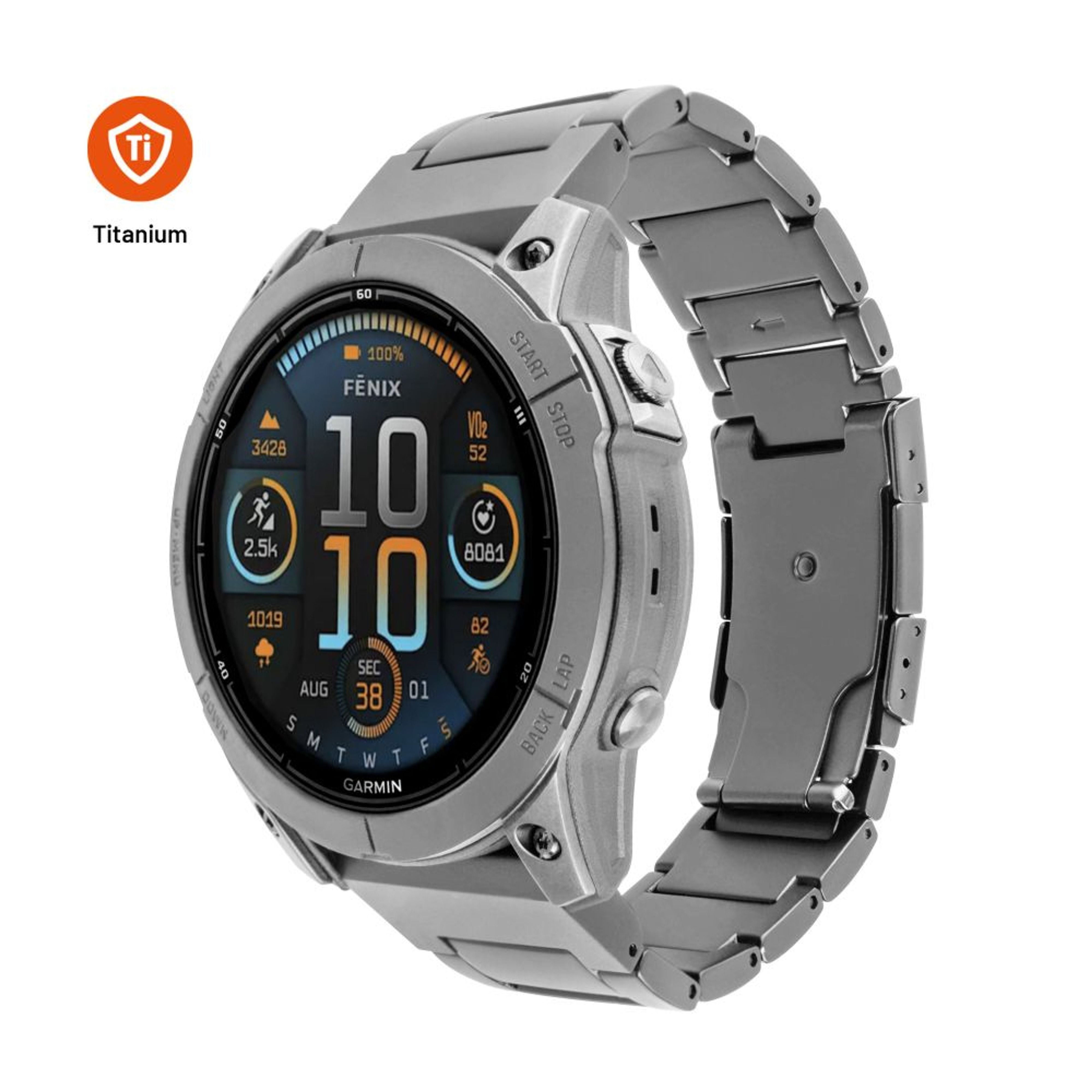 Fixed Titanium Strap, Gurt, Smartwatch, Titan, Garmin, Quickfit 26Mm, Titan, Edelstahl
