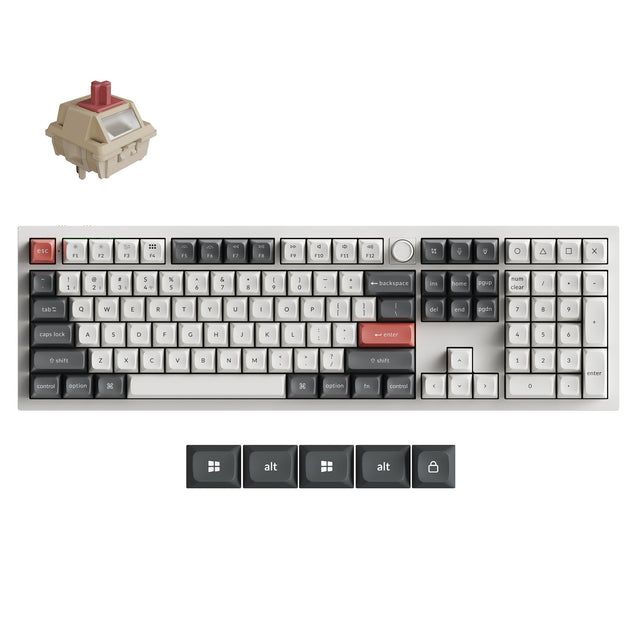 Keychron Q6u-P1 Q6 Ultra 8K Tastatur 100 % Røde Silk Pom-Switches