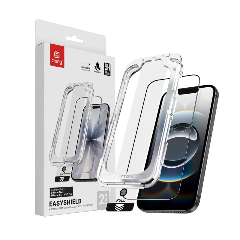 Crong Easyshield 2Er-Pack - Gehärtetes Glas Iphone 16E / Iphone 14 / Iphone 13 / Iphone 13 Pro (2 Stück)