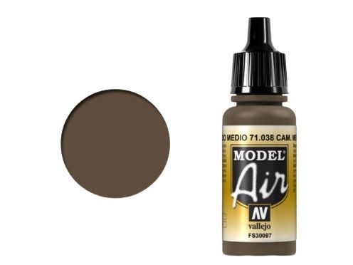 Vallejo Model Air Camo Medium Brown, 17 Ml, Brun, Mat, Flaske
