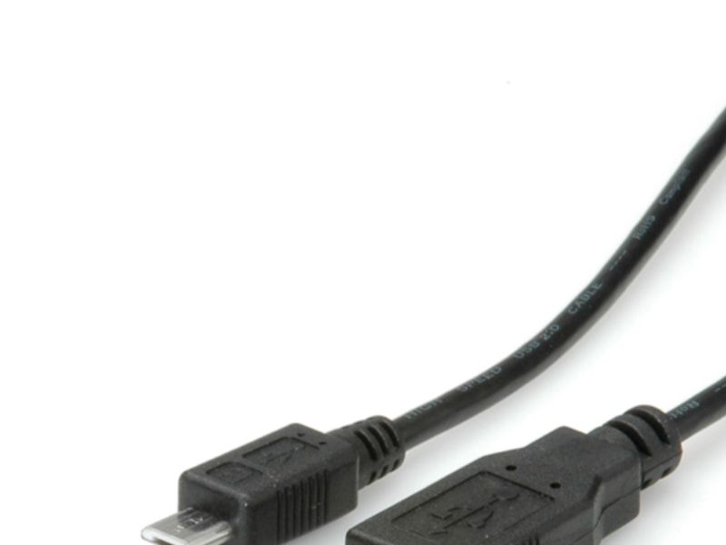 ROLINE 11.02.8755, 3 m, USB A, Micro-USB B, USB 2.0, Hanstik/Hanstik, Sort