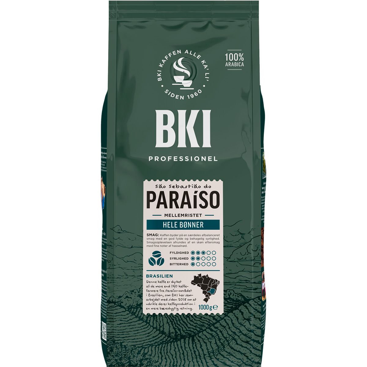 Kaffe BKI Paraiso 1000g - kaffebønner