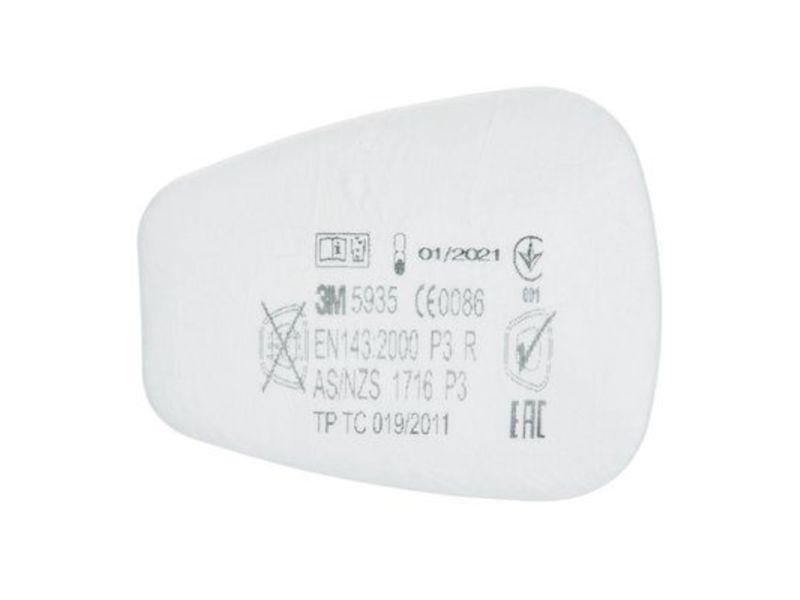 3M Partikelfilter klasse P3R, 5935, æske a 10 par (skal anvendes sammen med 35-501 filterholder )