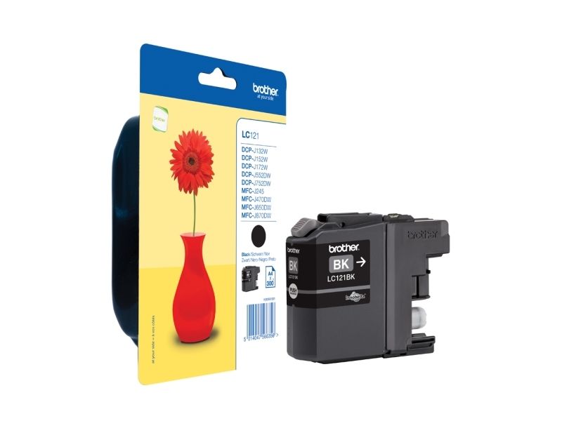 Brother Lc121bk - Sort - Original - Blækpatron - For Brother Dcp-J100, Dcp-J105, Dcp-J132w, Dcp-J552dw, Dcp-J752dw