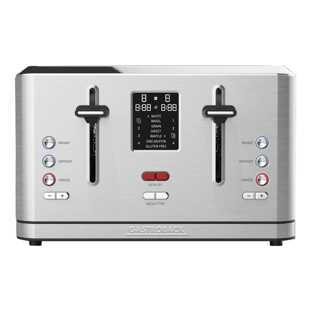 Gastroback Design Digital 4S, 4 Skive , Rustfrit Stål, Knapper, Lcd, Ce, 1900 W